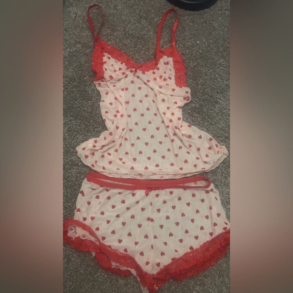 Heart Print Pajama Set